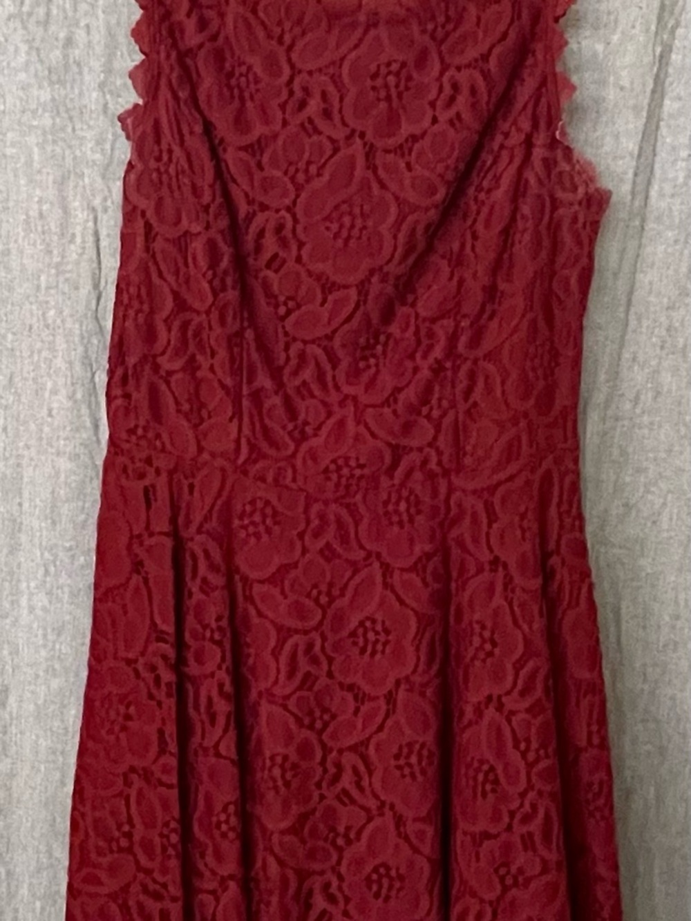 Jodi Kristopher Burgundy Floral Lace Midi Dress